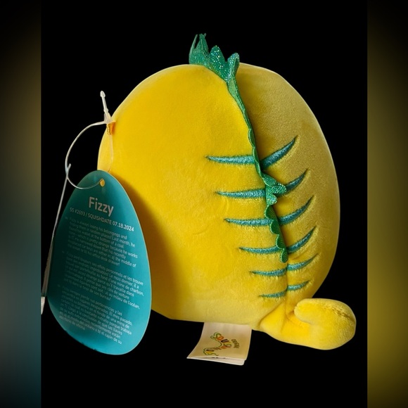 Original Squishmallows Fizzy Bright Yellow with Green Details New with Tags - Picture 6 of 12